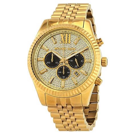 gold watch mens michael kors|michael kors chronograph gold.